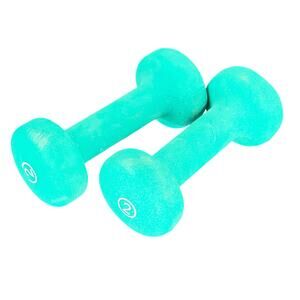 2 LB Dumbells Green Neoprene Set of 2 Hand Weights 4 Pounds Total Strength